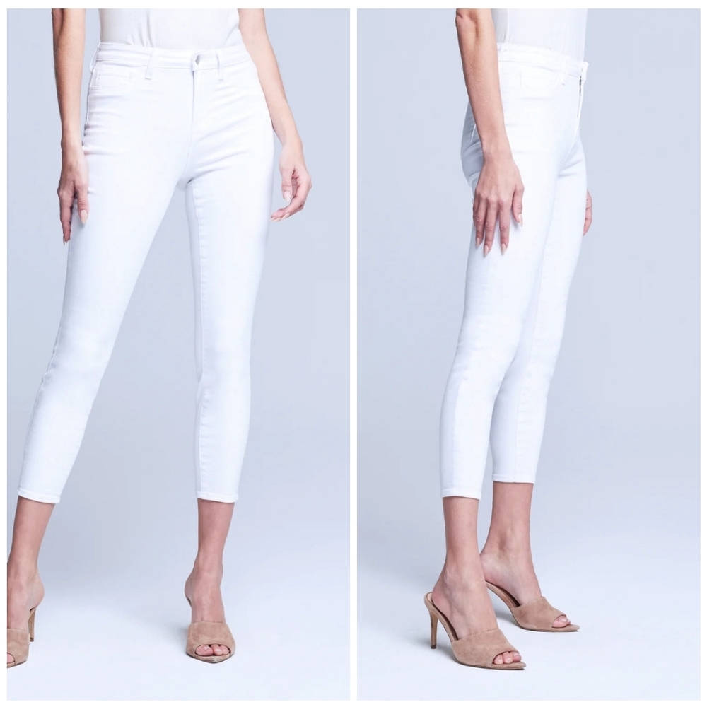 L'AGENCE Margot High-Rise Skinny Jeans Blanc White Size 25